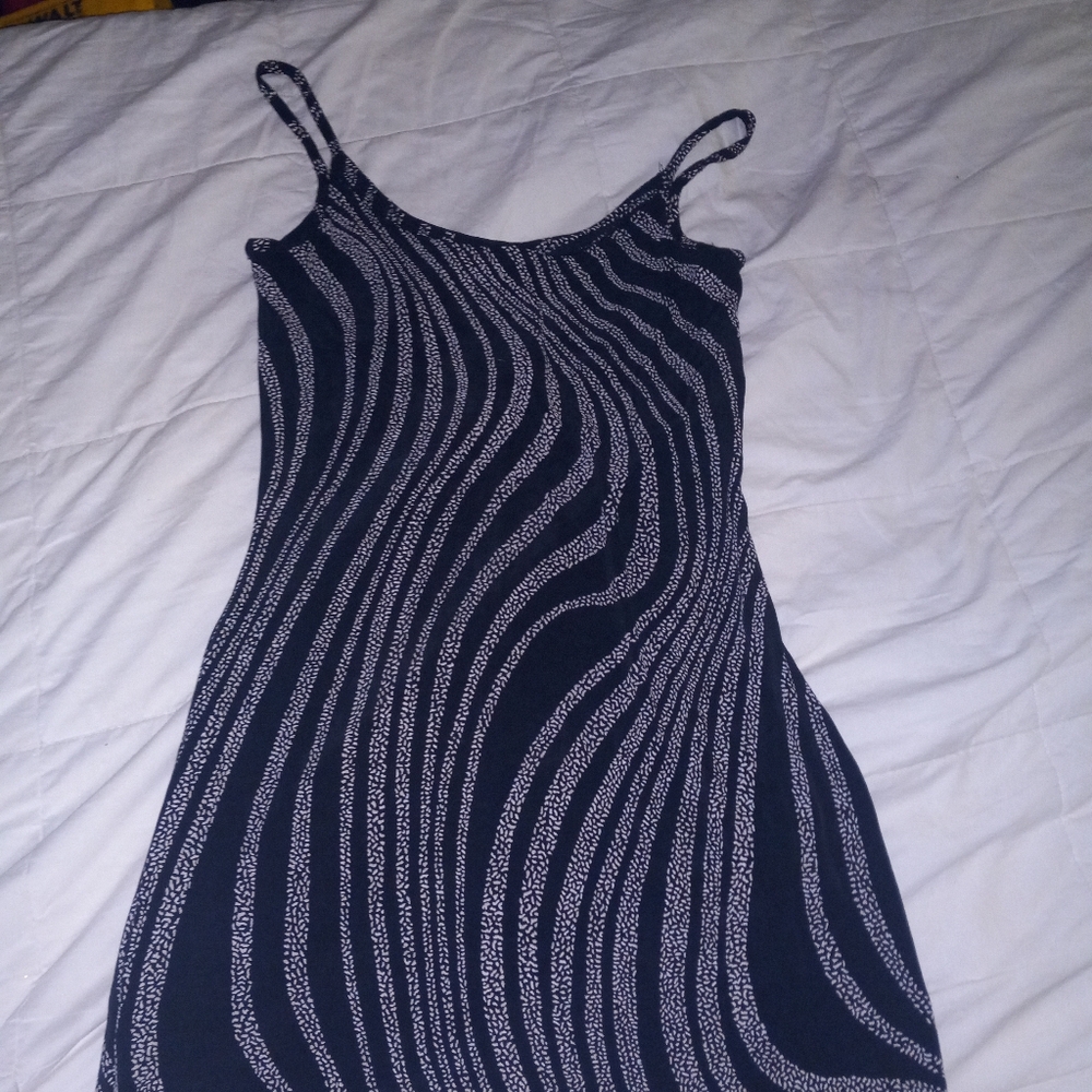 Jessica McClintock Black and White Swirl Mini Dress